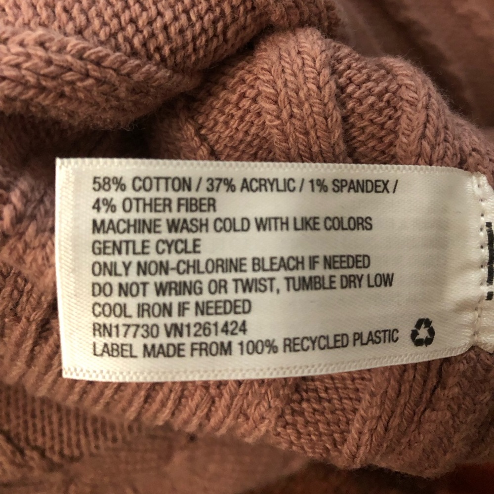 Wild Fable Cable Knit Crewneck Cardigan button-front Size XS 0-2 Mauve New - Picture 5 of 7